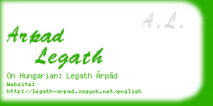 arpad legath business card