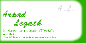 arpad legath business card